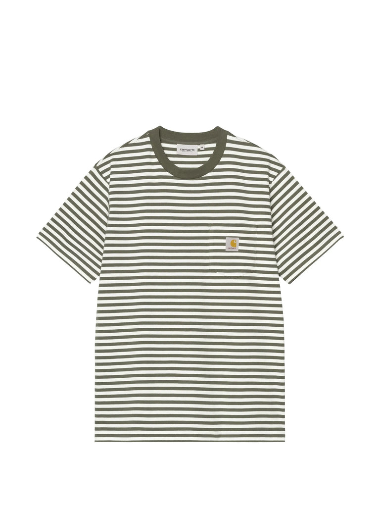 Ezra logo striped pocket T-shirt