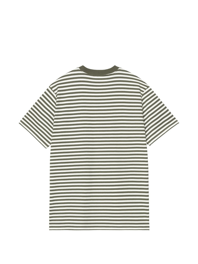 Ezra logo striped pocket T-shirt