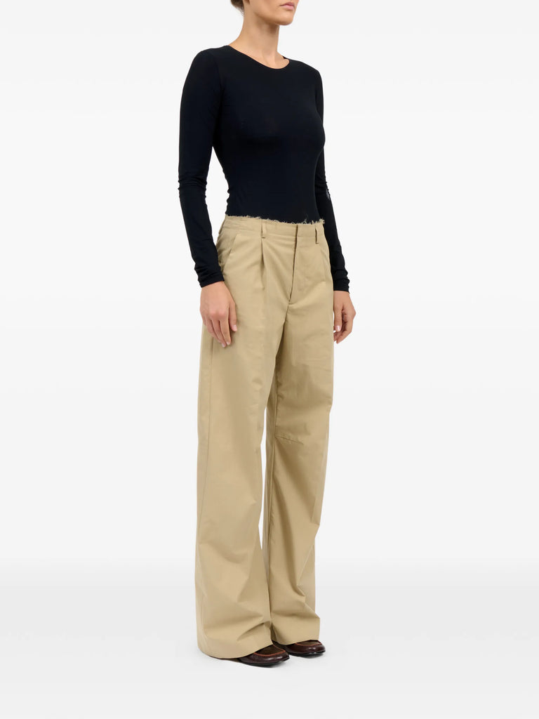 belt loops wide tailored trousers