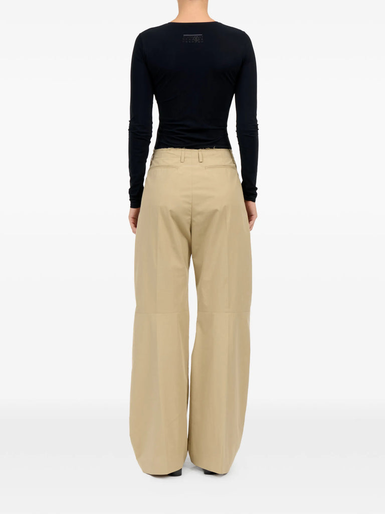 belt loops wide tailored trousers