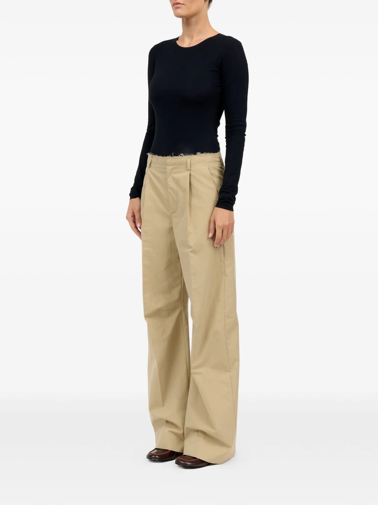 belt loops wide tailored trousers