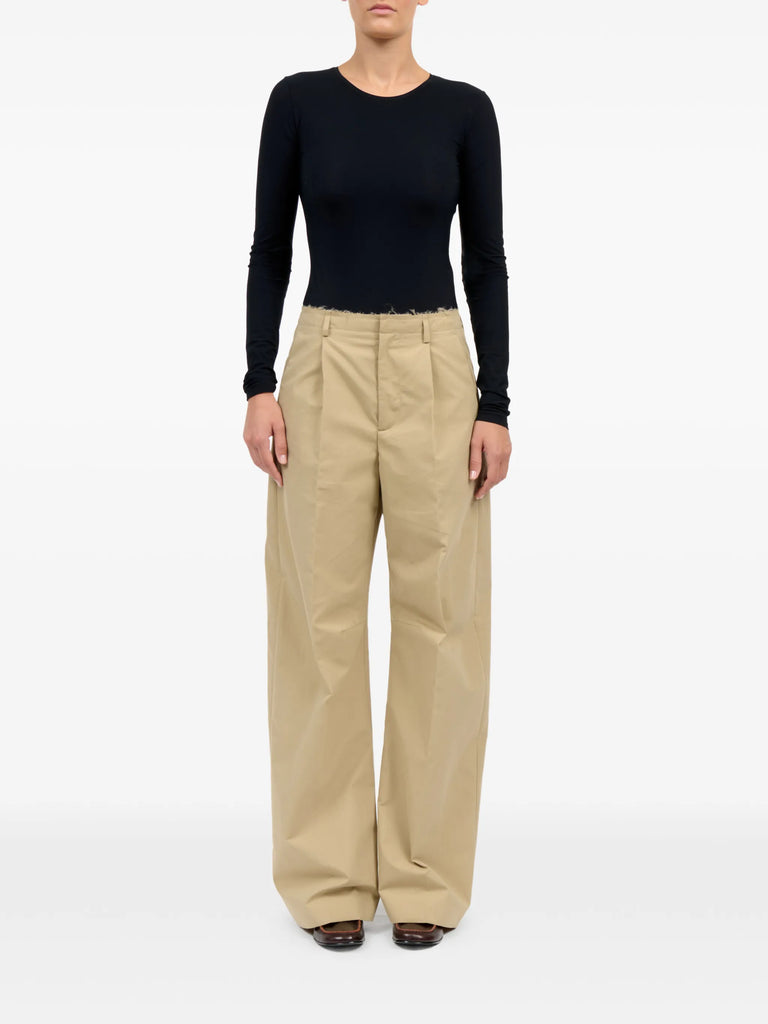 belt loops wide tailored trousers