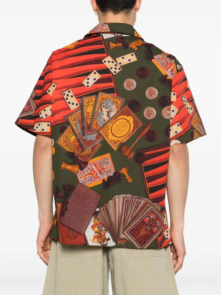 Casino patterned short-sleeve shirt