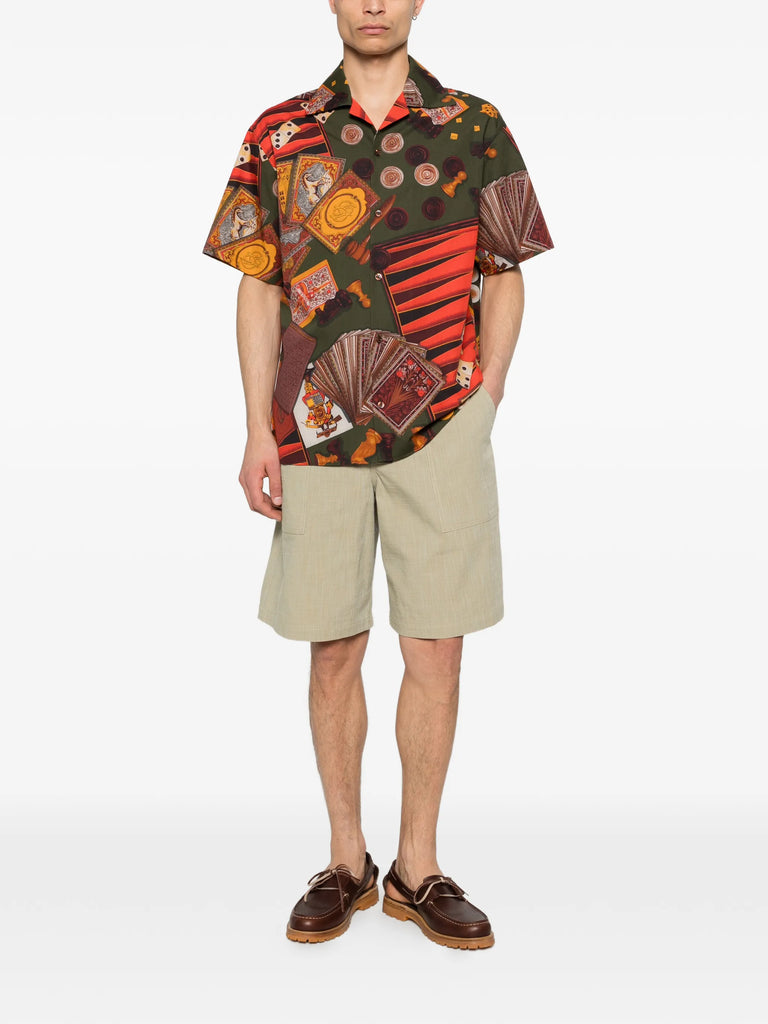 Casino patterned short-sleeve shirt