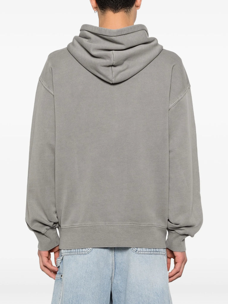zip-fastening hooded sweatshirt