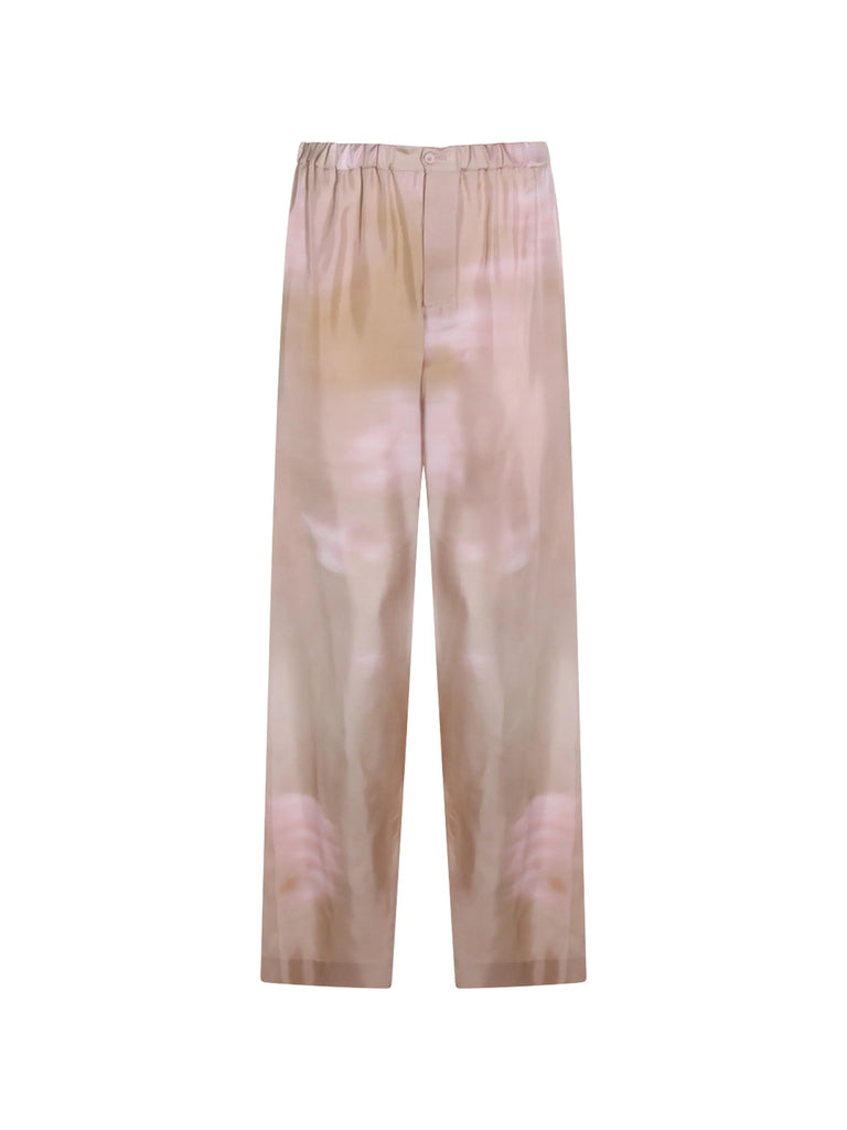 printed elasticated trousers
