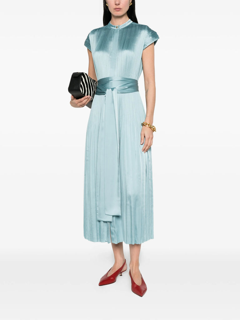 Phare pleated belted dress