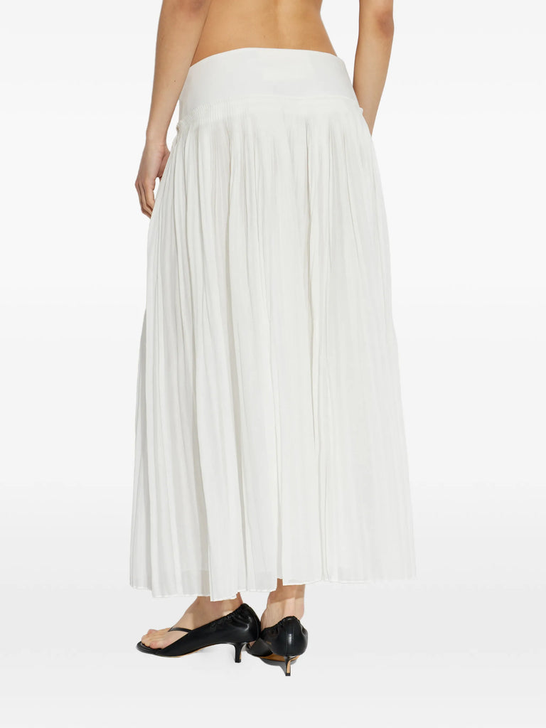pleated maxi skirt