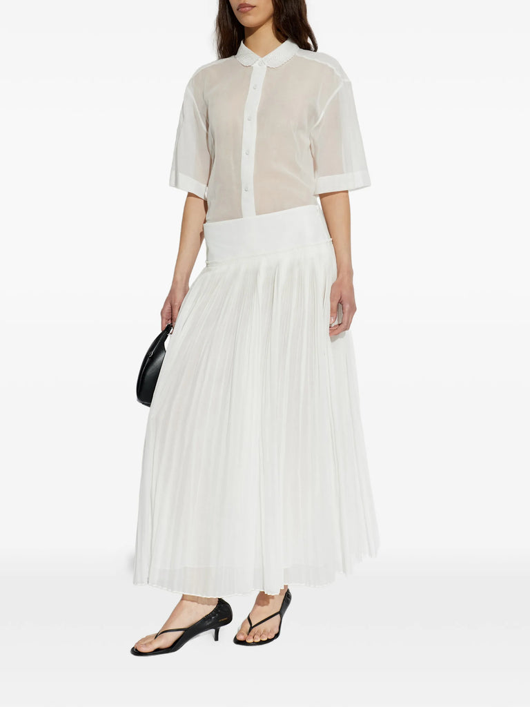 pleated maxi skirt