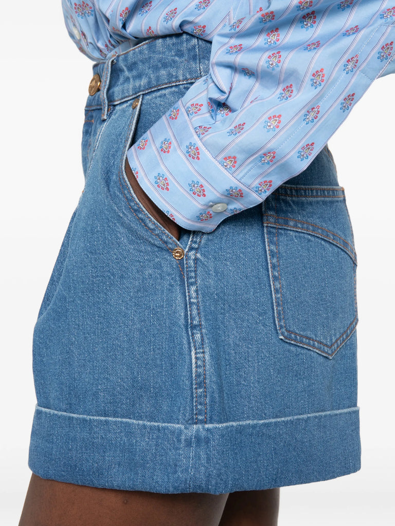 pleated cuffed shorts