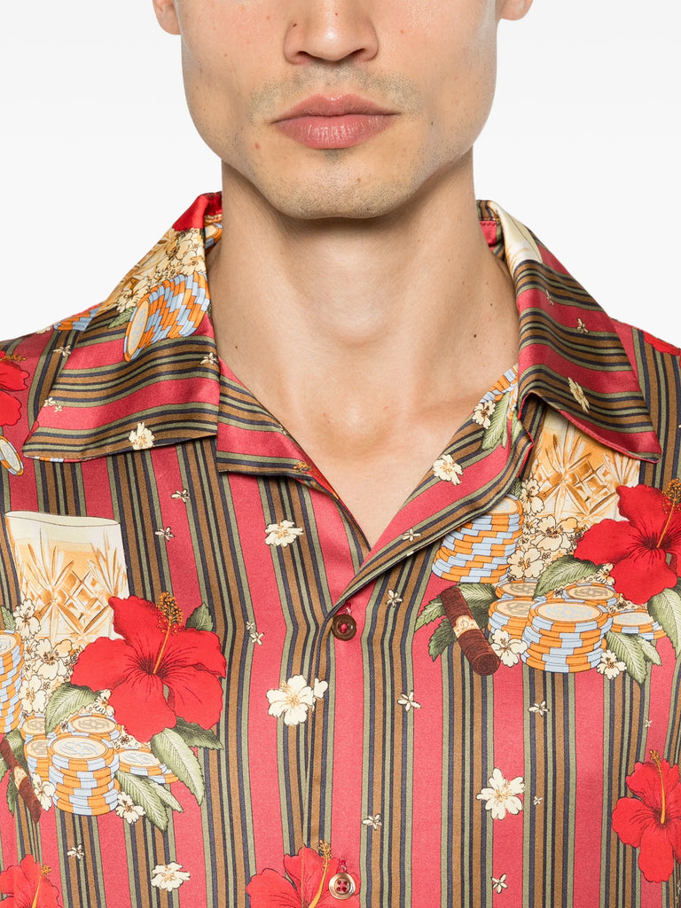 Hibiscus Club striped shirt