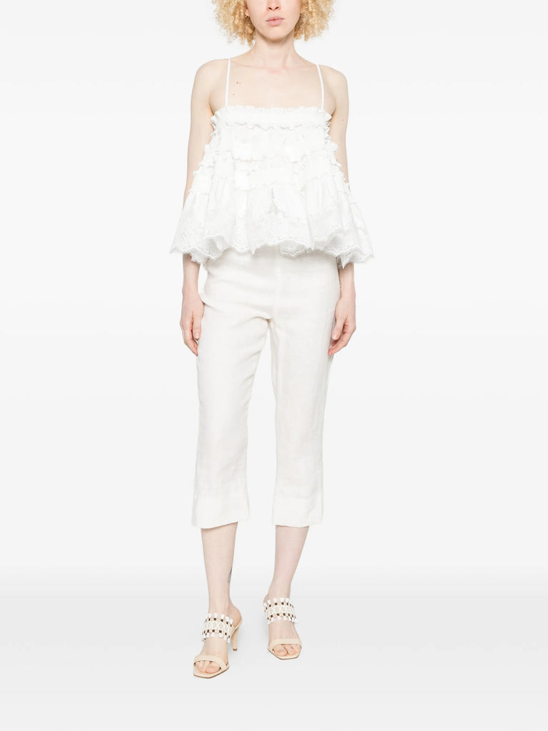 Alchemy ruffled-lace top
