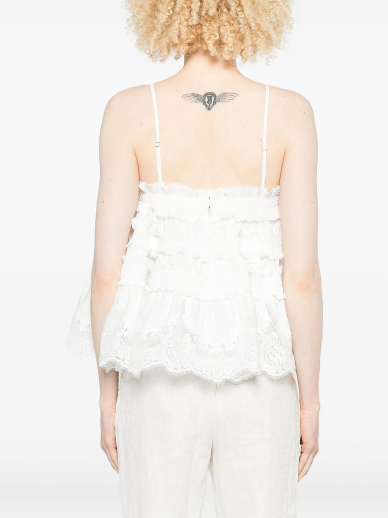 Alchemy ruffled-lace top