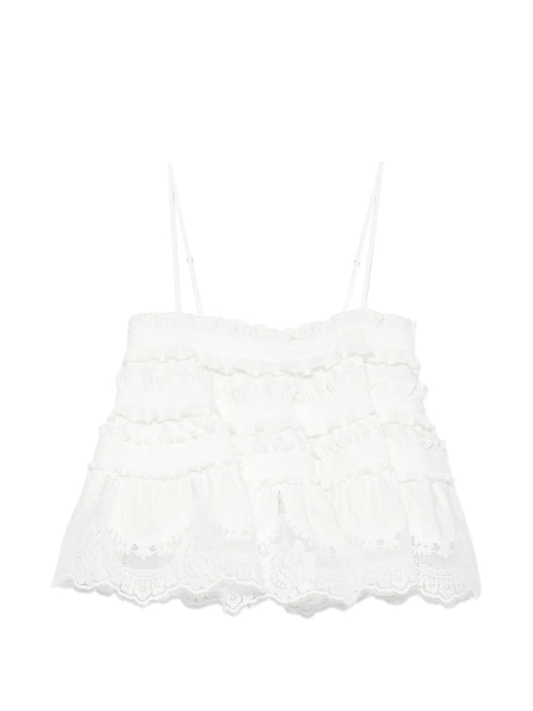 Alchemy ruffled-lace top