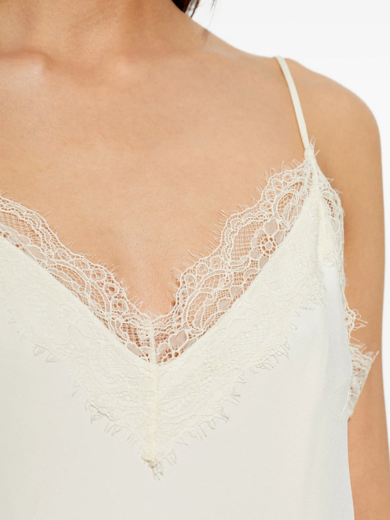 short lace V-neck top