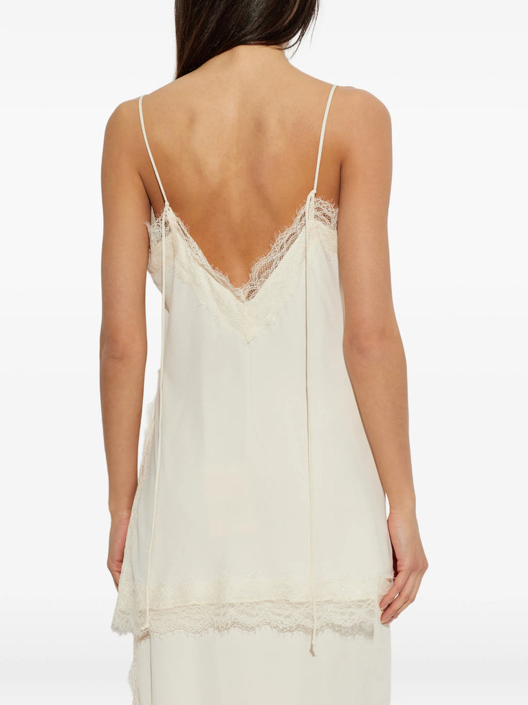 short lace V-neck top