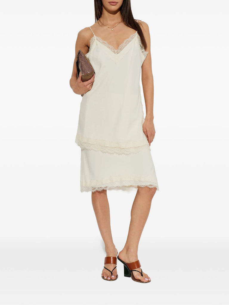 short lace V-neck top
