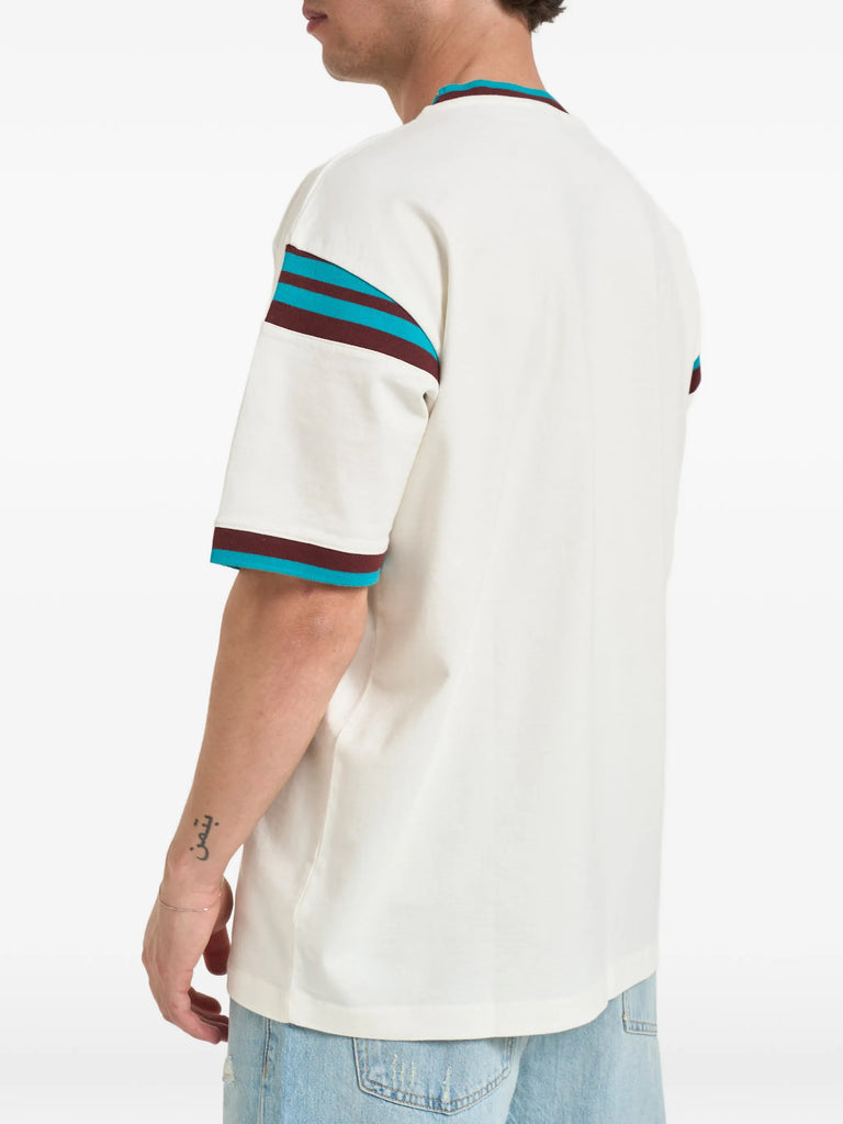 Dancers graphic-print striped-trim T-shirt
