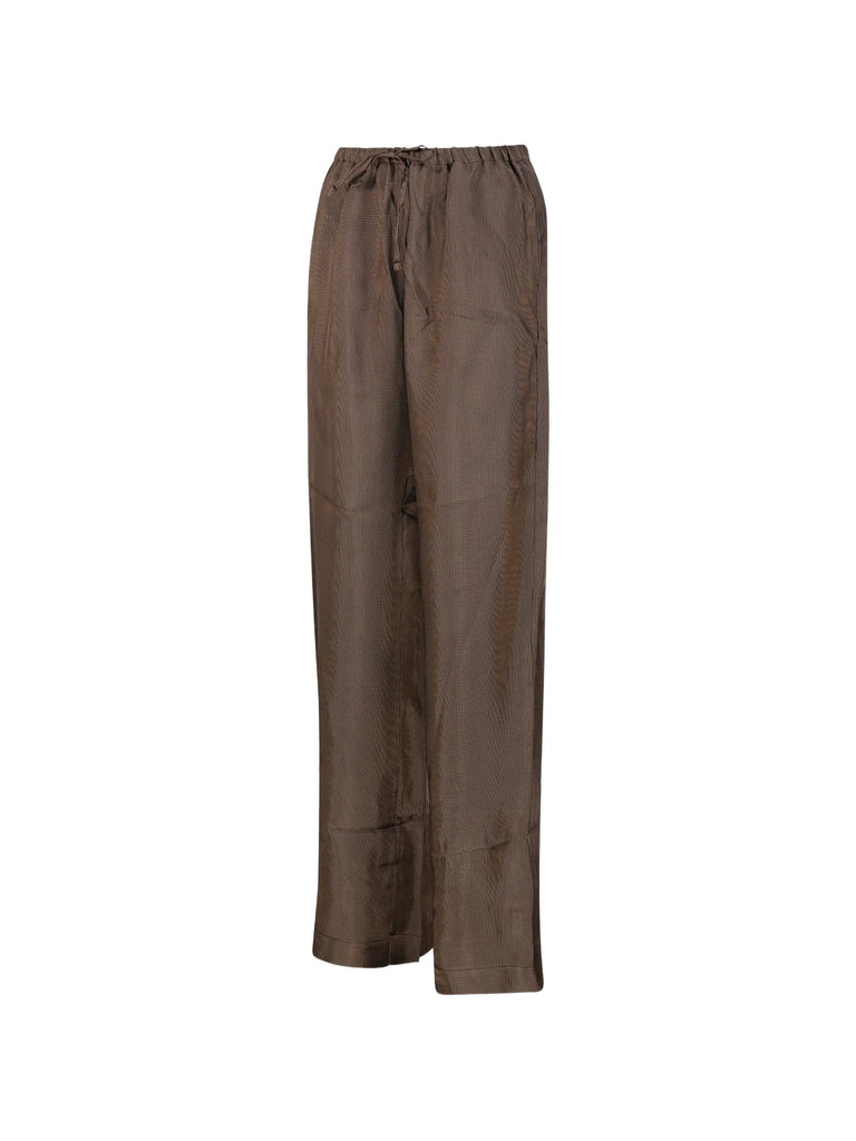 mini-check drawstring trousers
