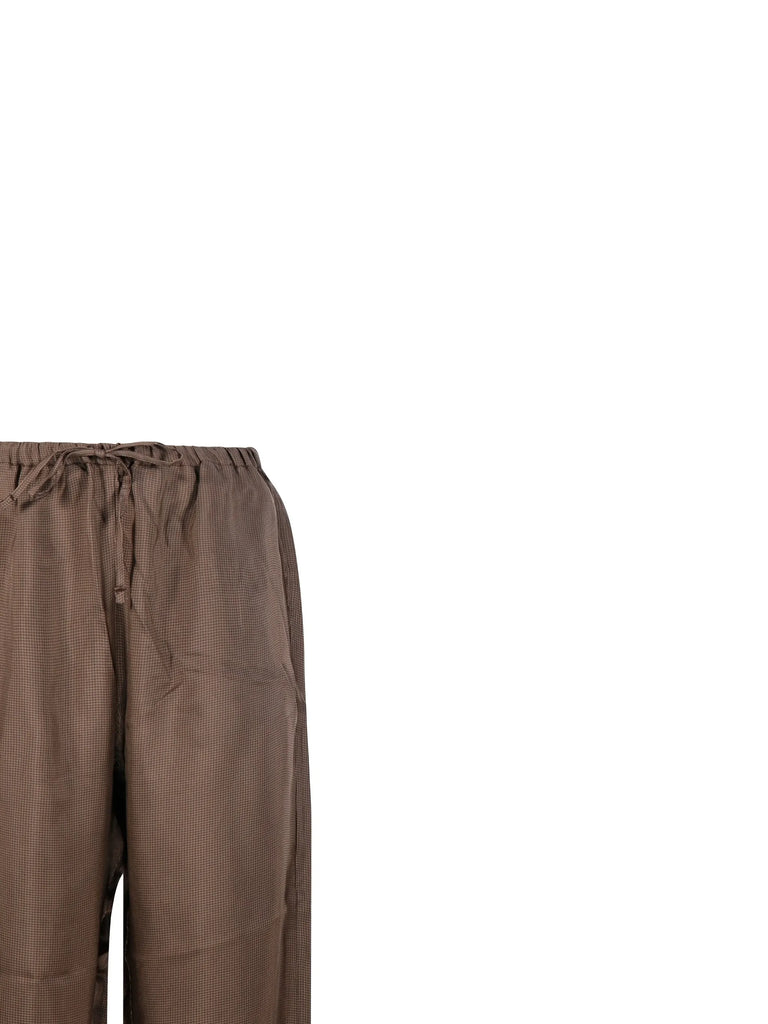 mini-check drawstring trousers