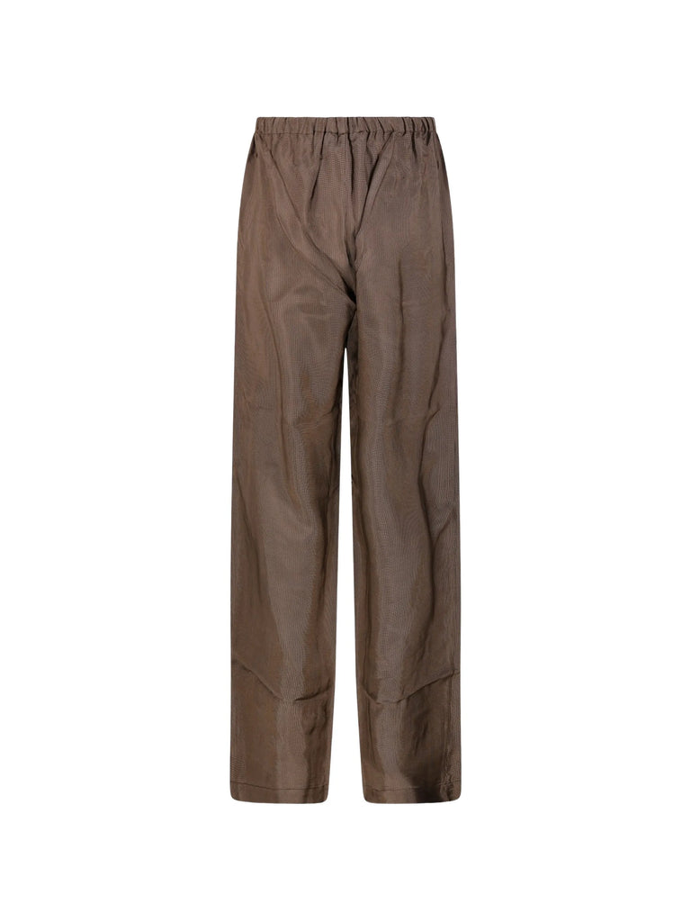 mini-check drawstring trousers