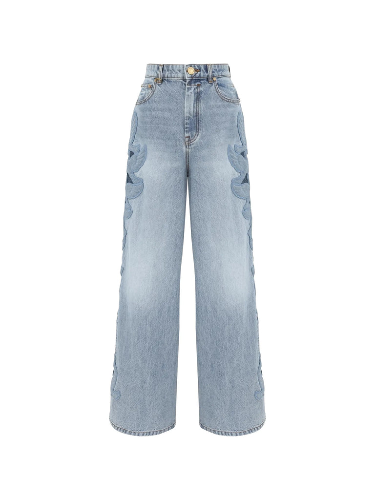 Alchemy applique cut-out embroidered jeans