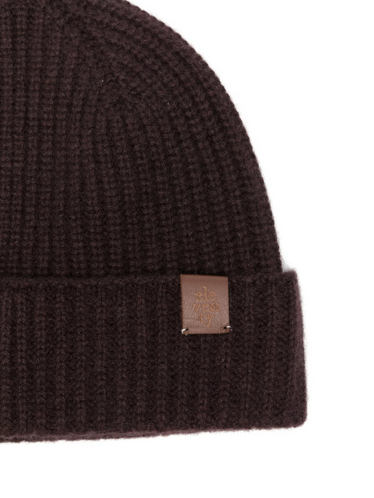 ribbed-knit cashmere beanie hat