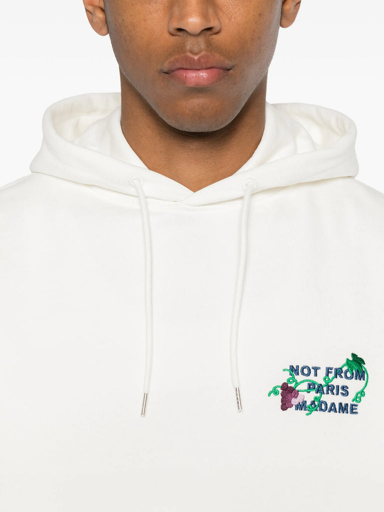 vine-embroidered hoodie