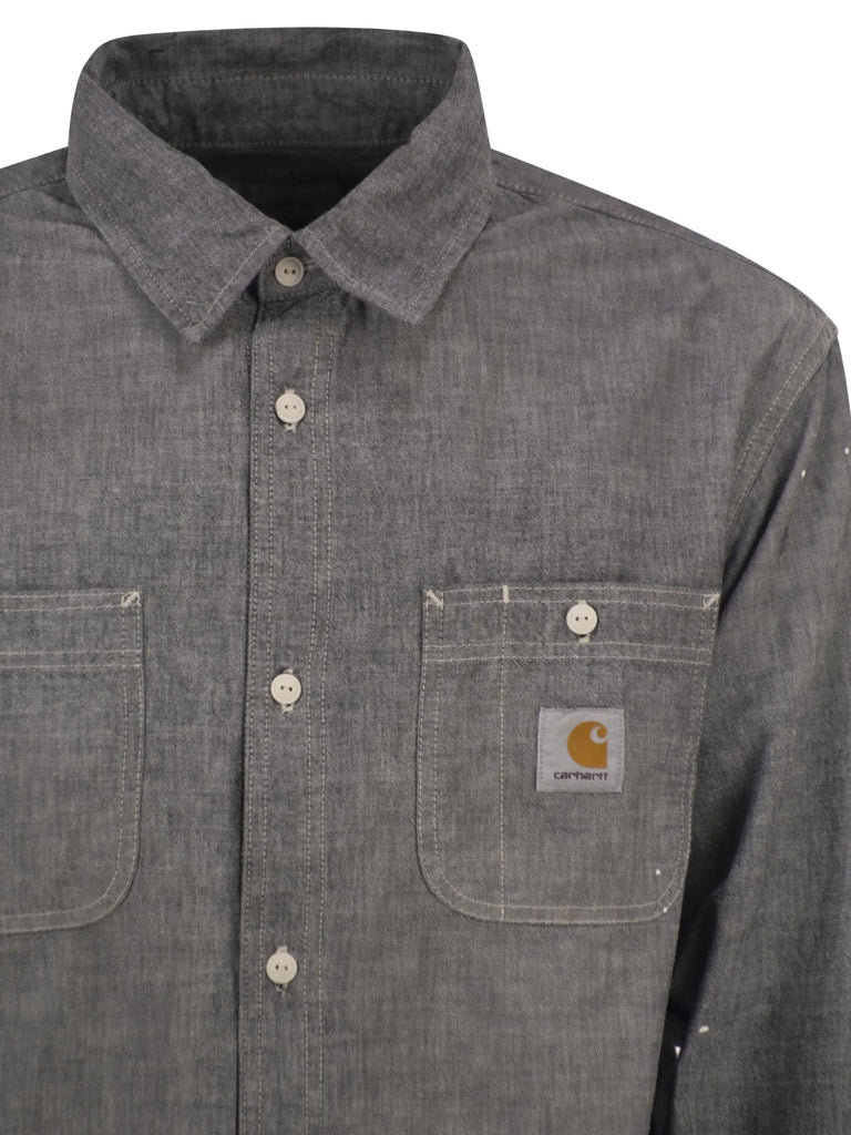 chest-pocket logo-detail shirt