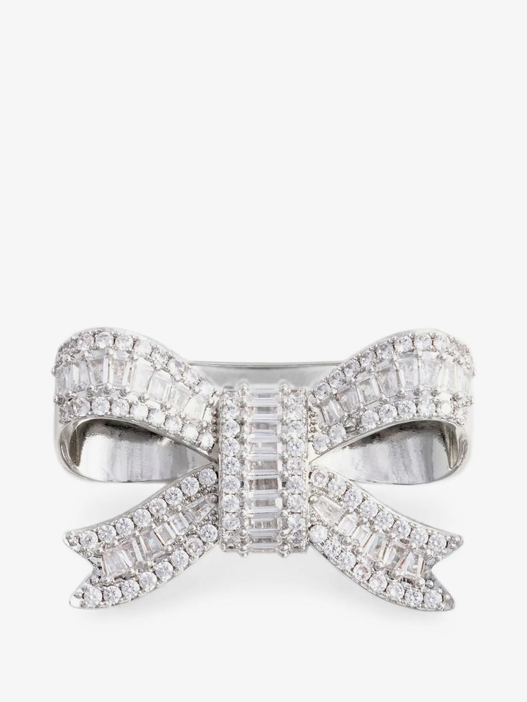 crystal-embellished bow brooch