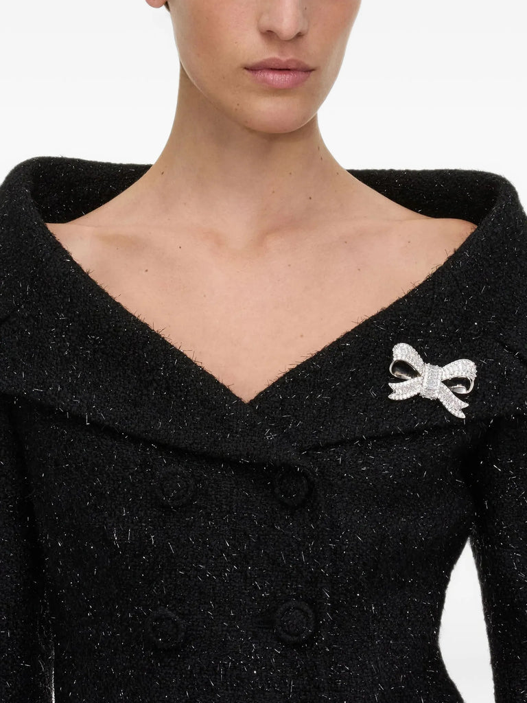 crystal-embellished bow brooch