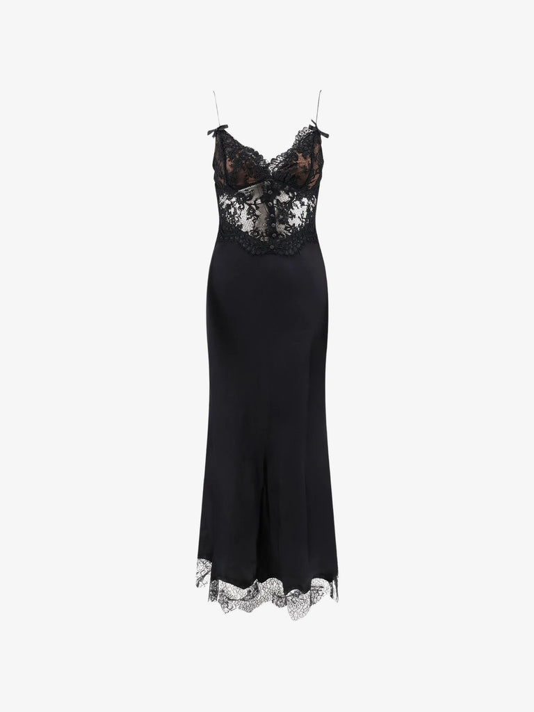 lace-detail maxi dress