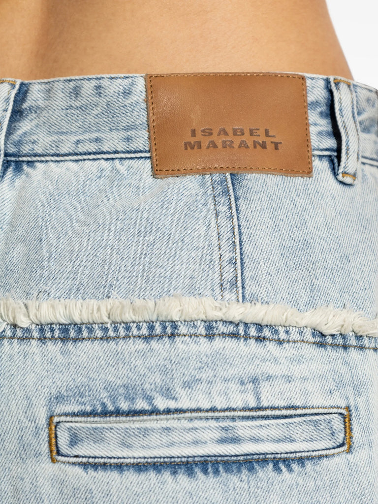 Iniza frayed-trim jeans