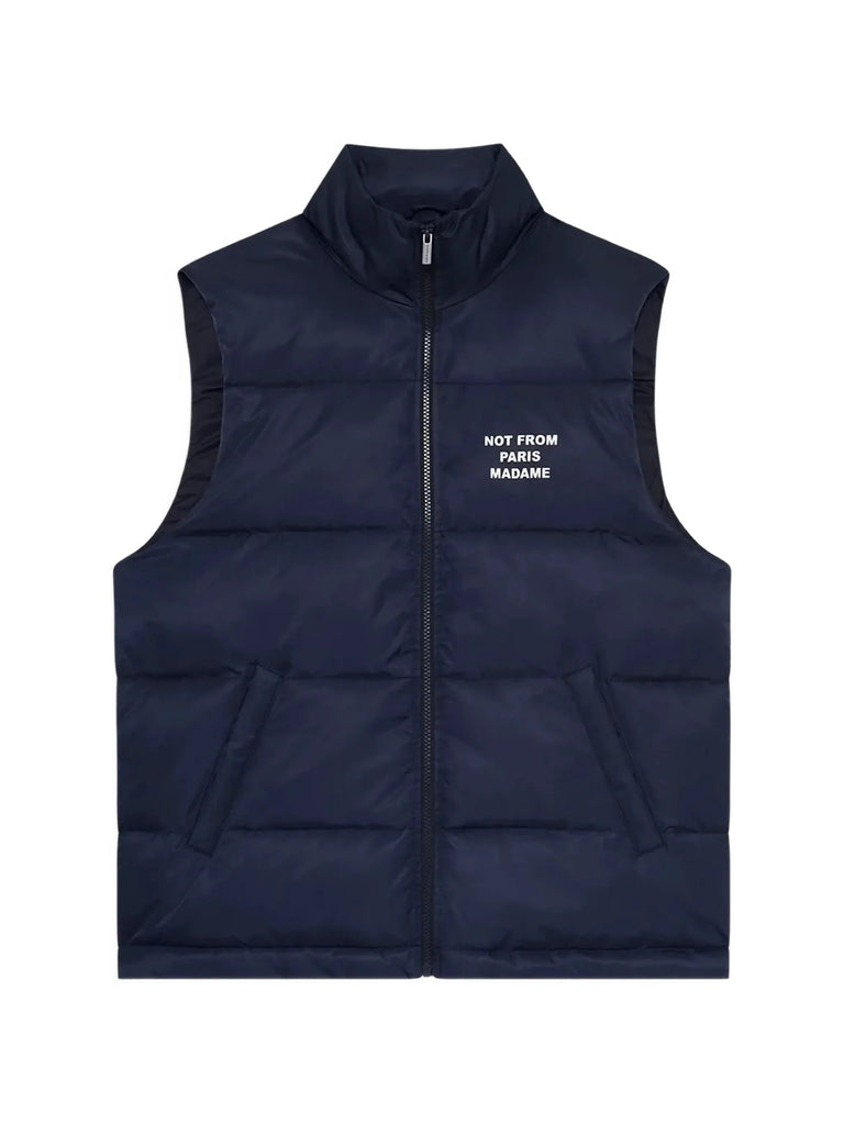 quilted logo-print gilet