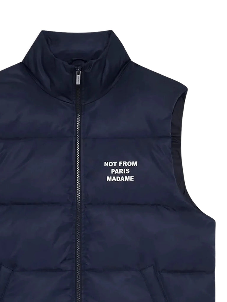 quilted logo-print gilet