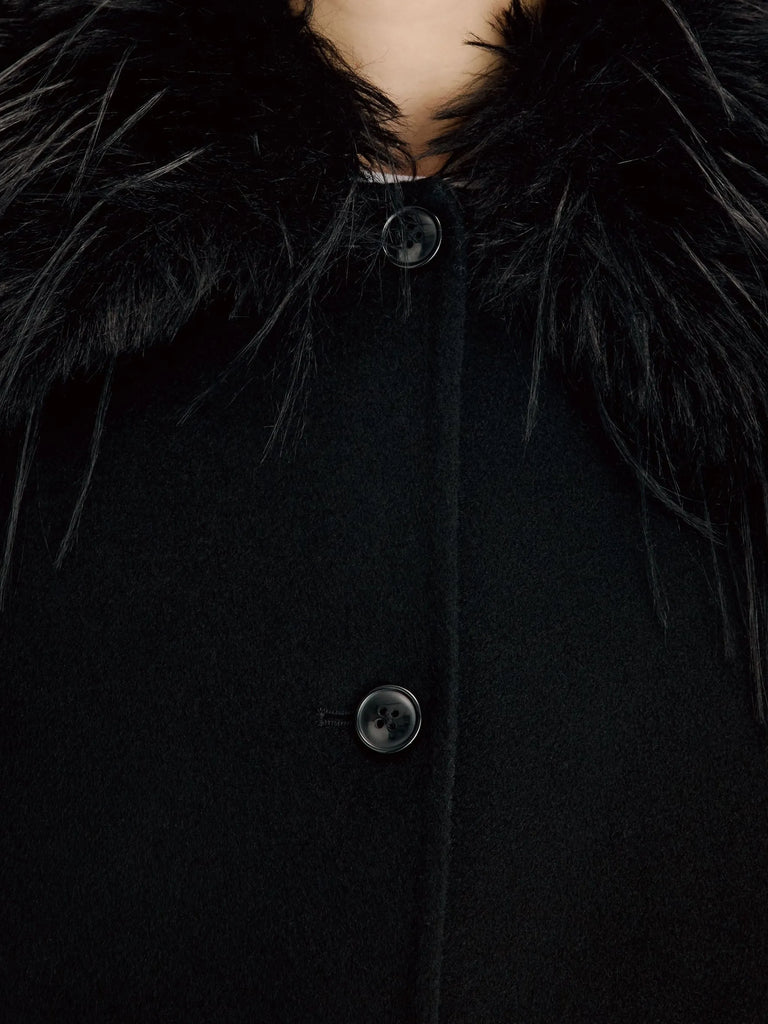 Rafe detachable faux-fur collar jacket