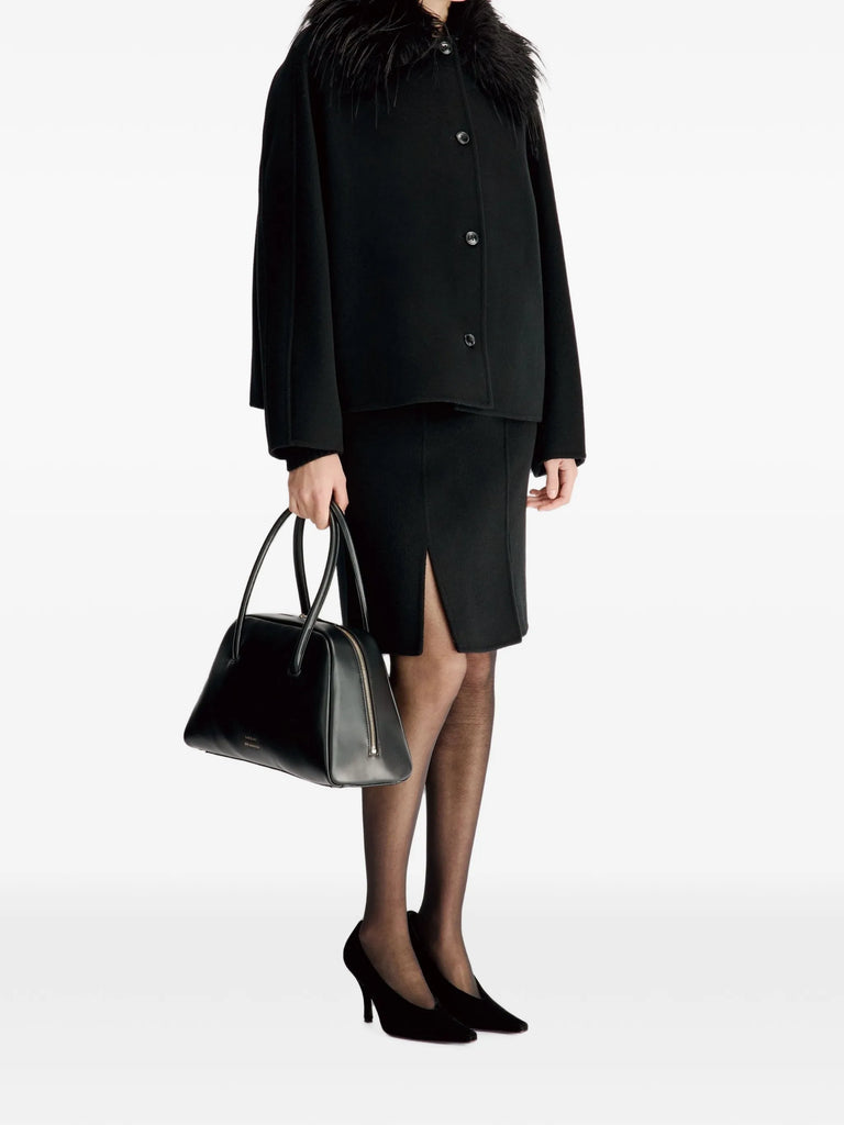 Rafe detachable faux-fur collar jacket