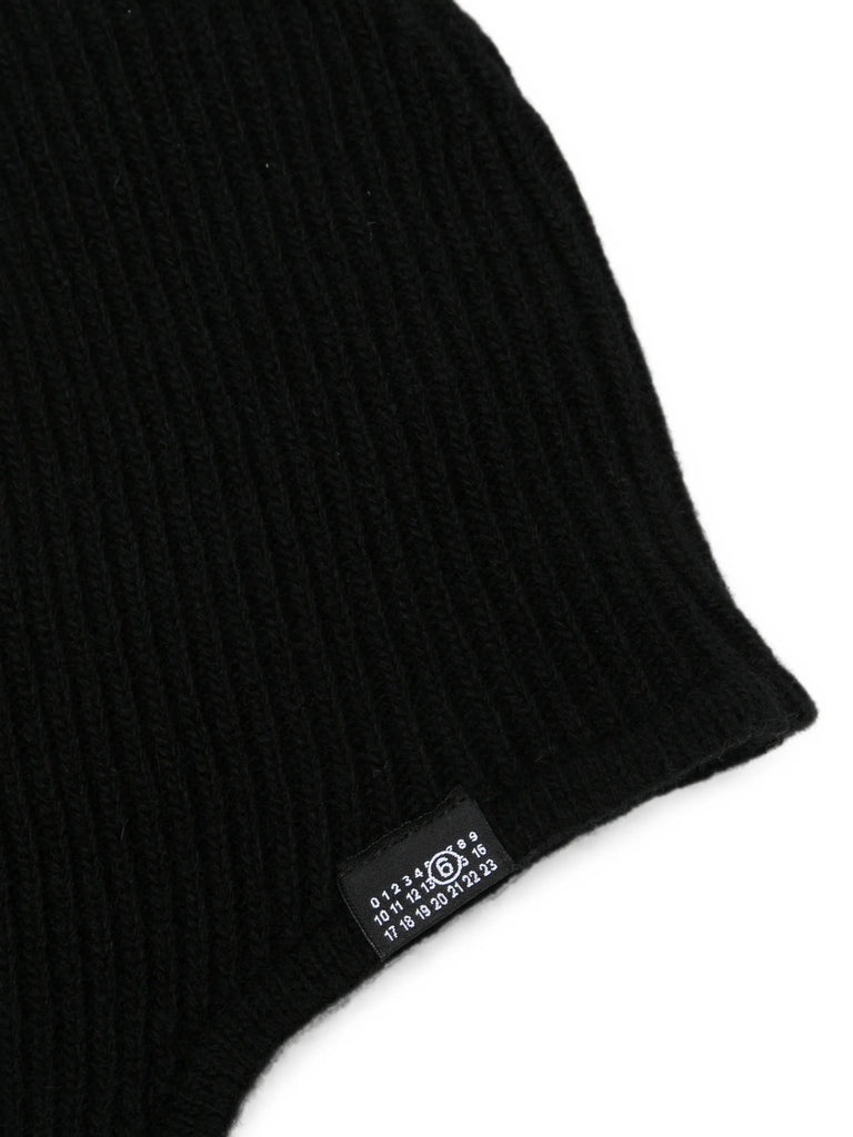 ribbed-knit ear-flap hat
