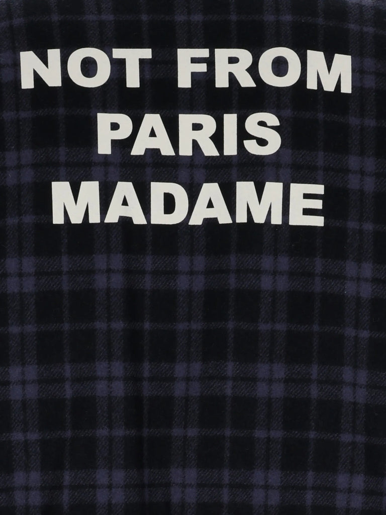 check-pattern slogan jacket