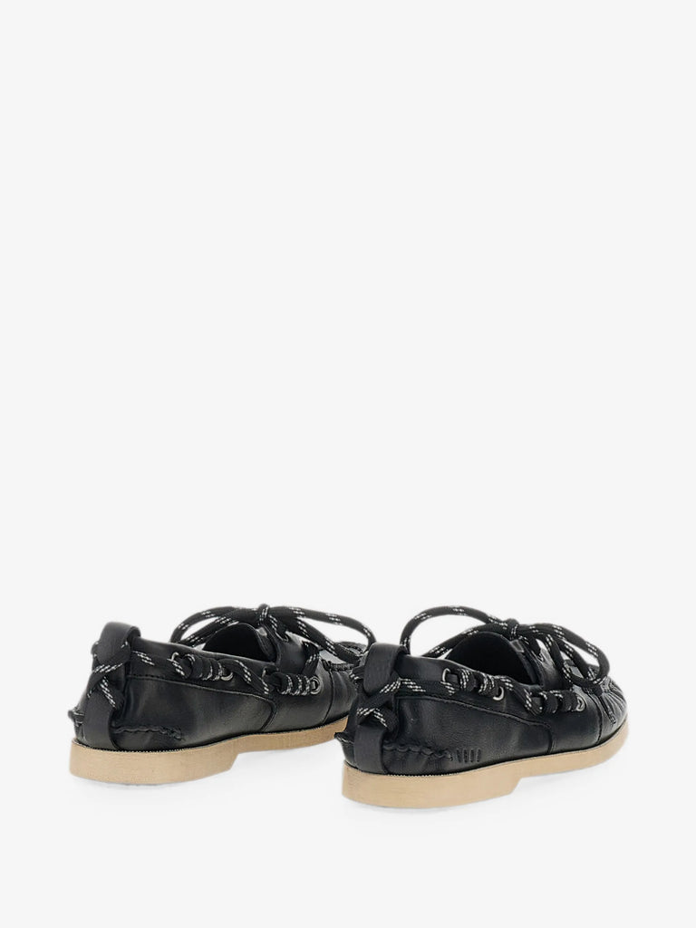 lace-up leather loafers