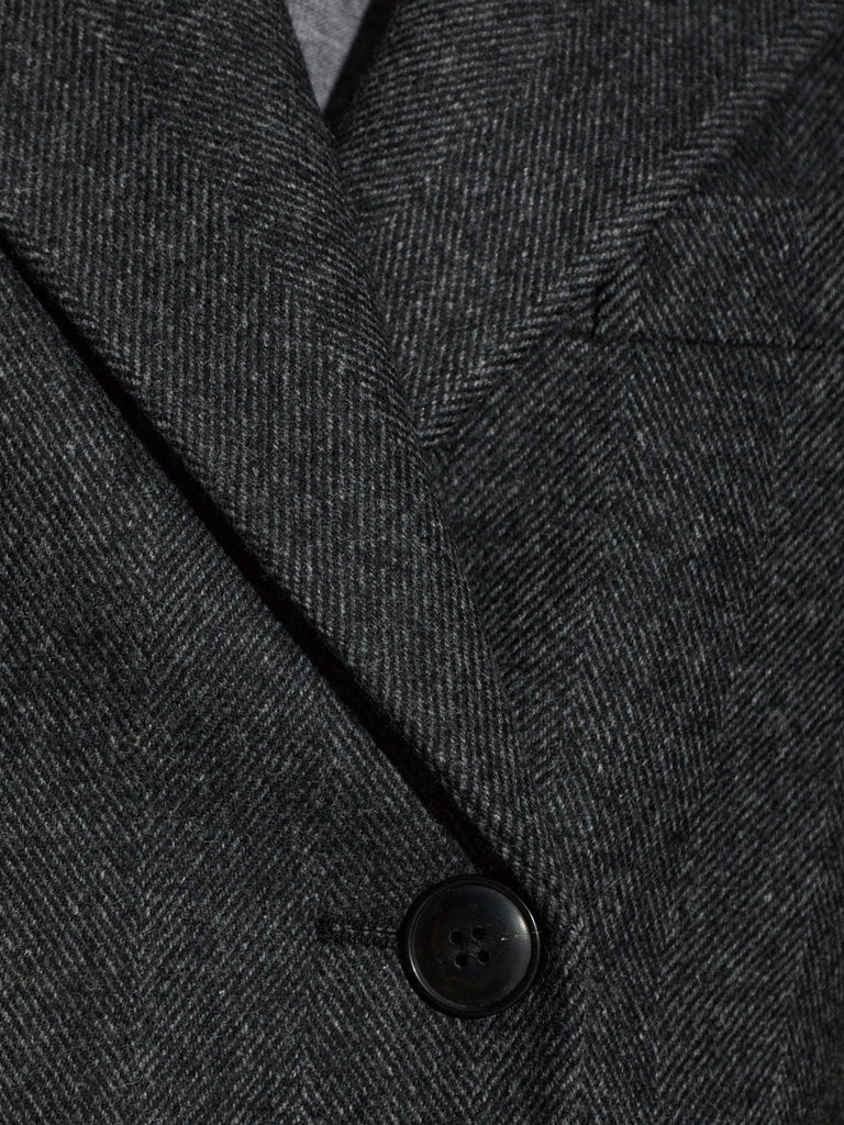double-breasted herringbone blazer