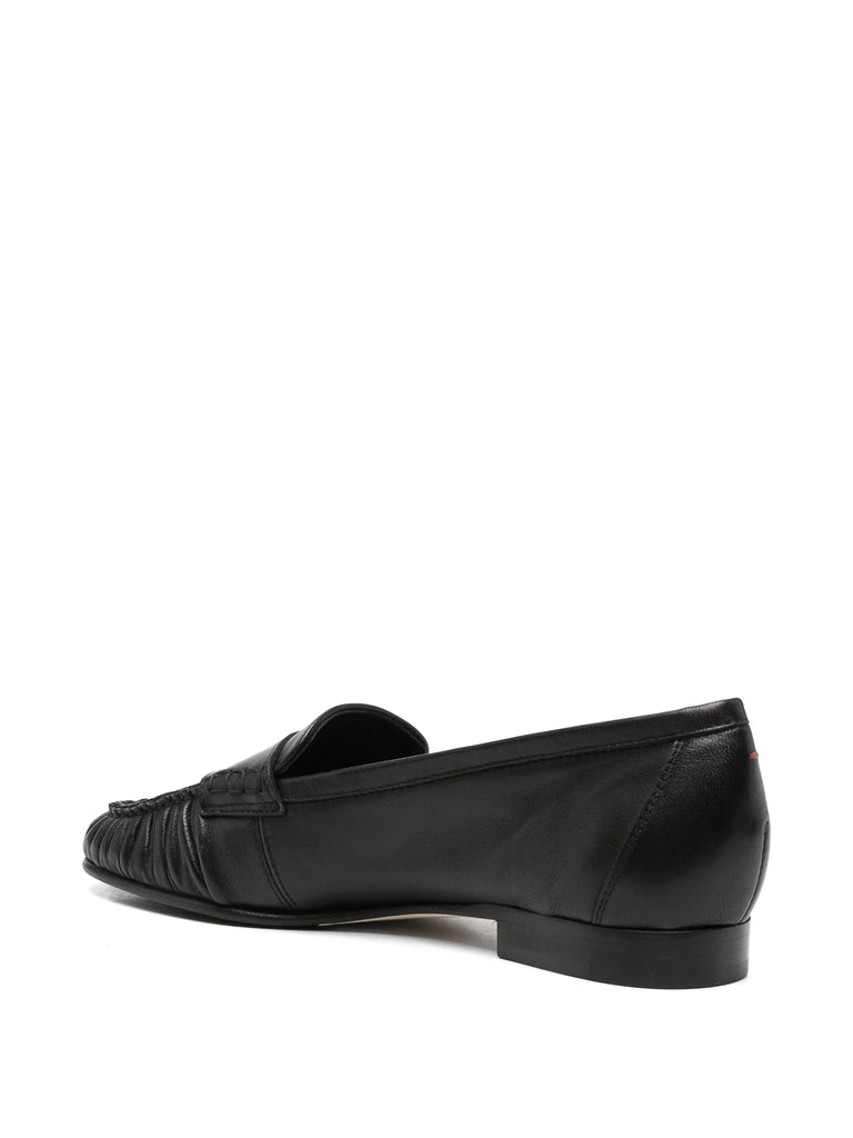 Aldous ruched penny-slot loafers