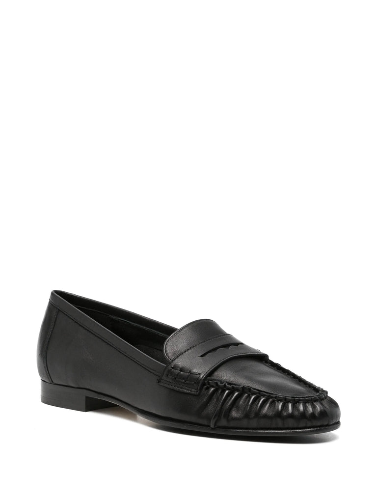 Aldous ruched penny-slot loafers