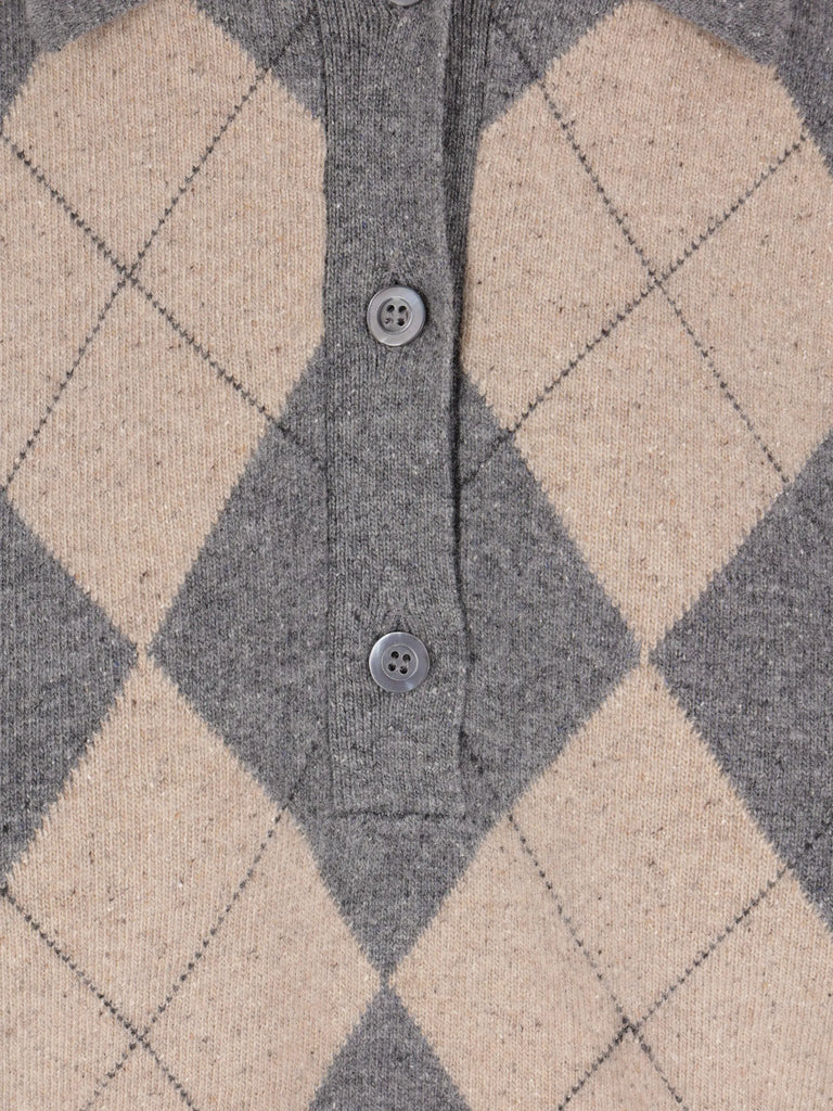 argyle-check long-sleeve sweater