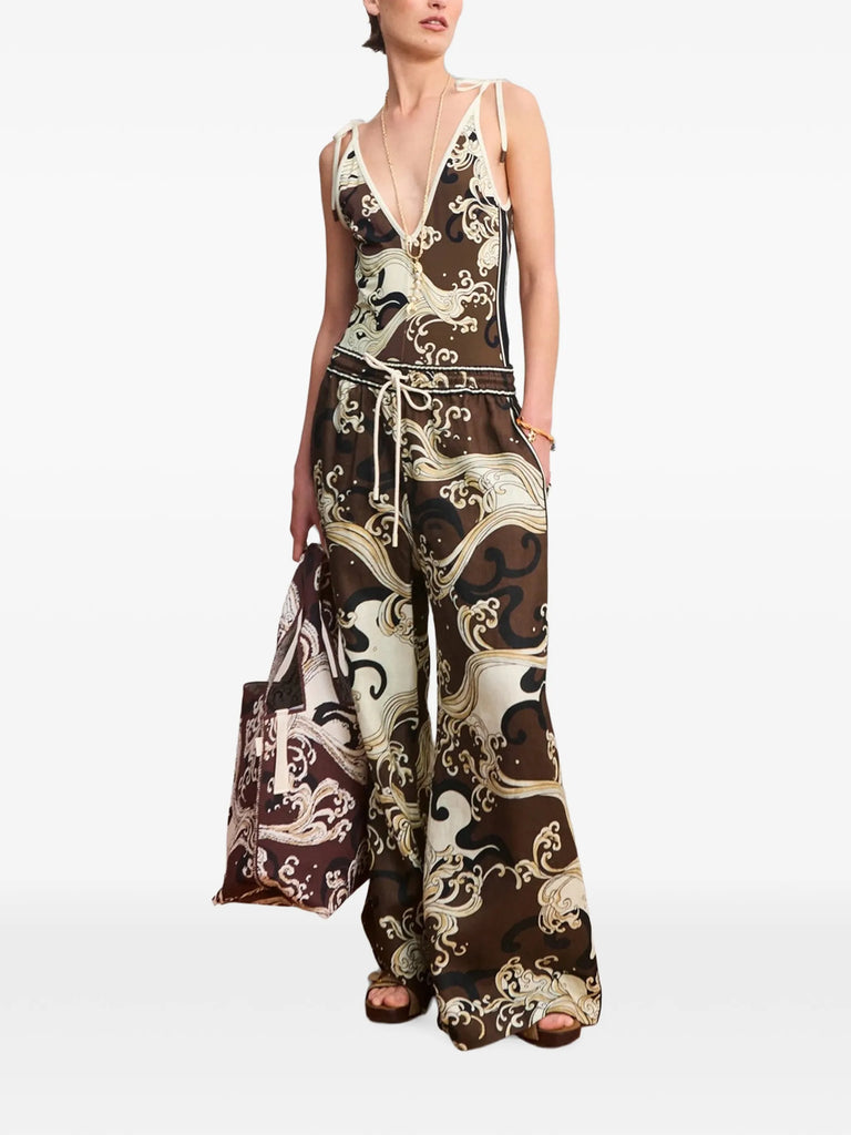 Otis wave-print trousers