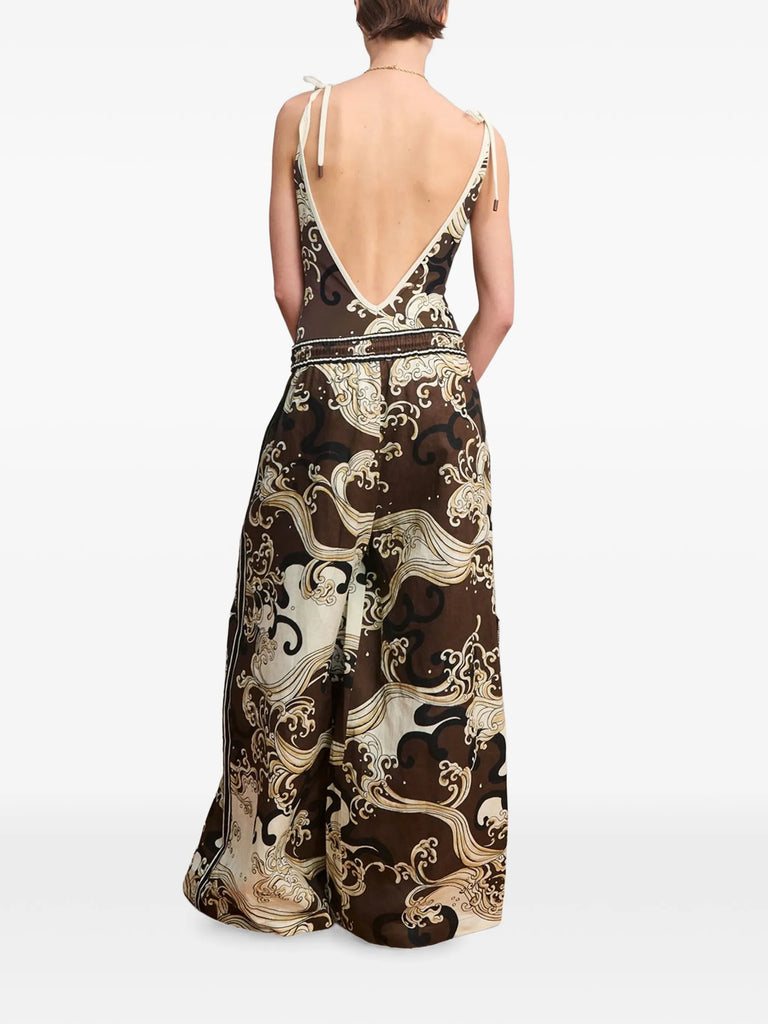 Otis wave-print trousers