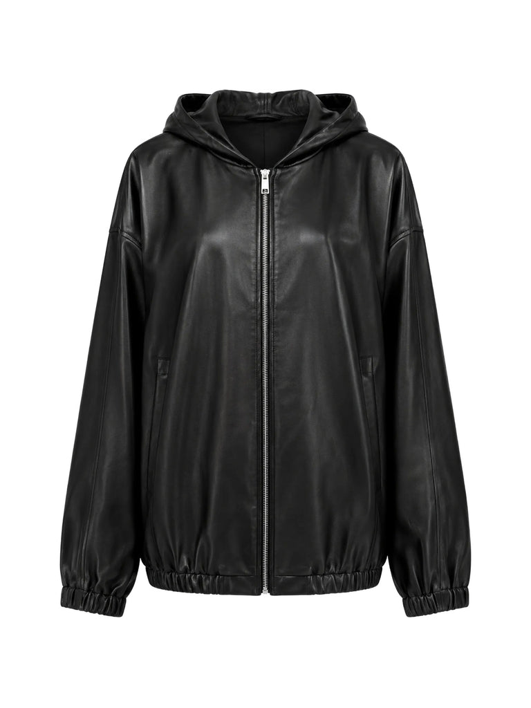 hooded zip-up jacket
