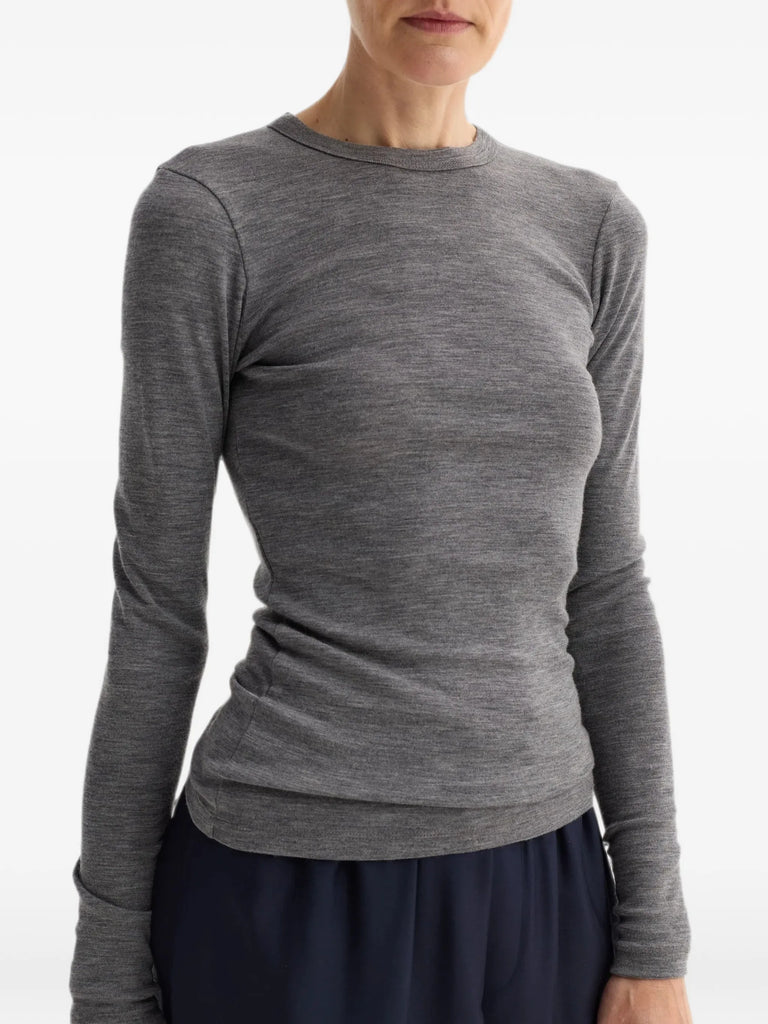 long-sleeved wool T-shirt