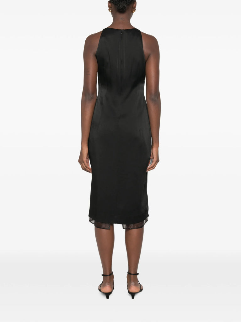 Twist-detail sleeveless midi dress