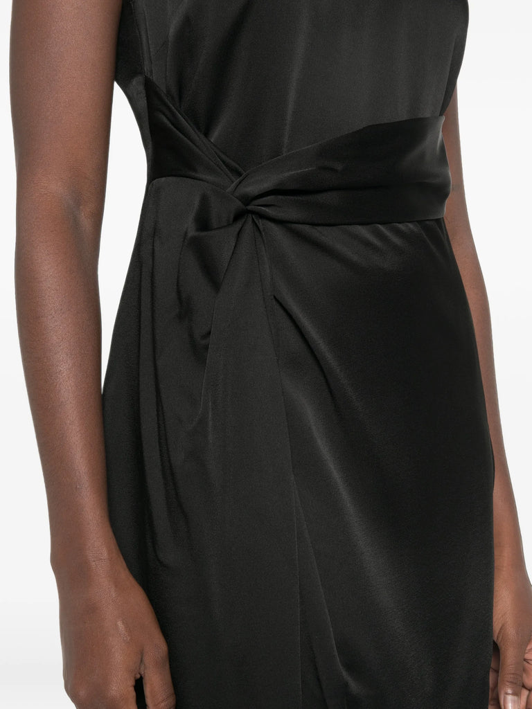Twist-detail sleeveless midi dress